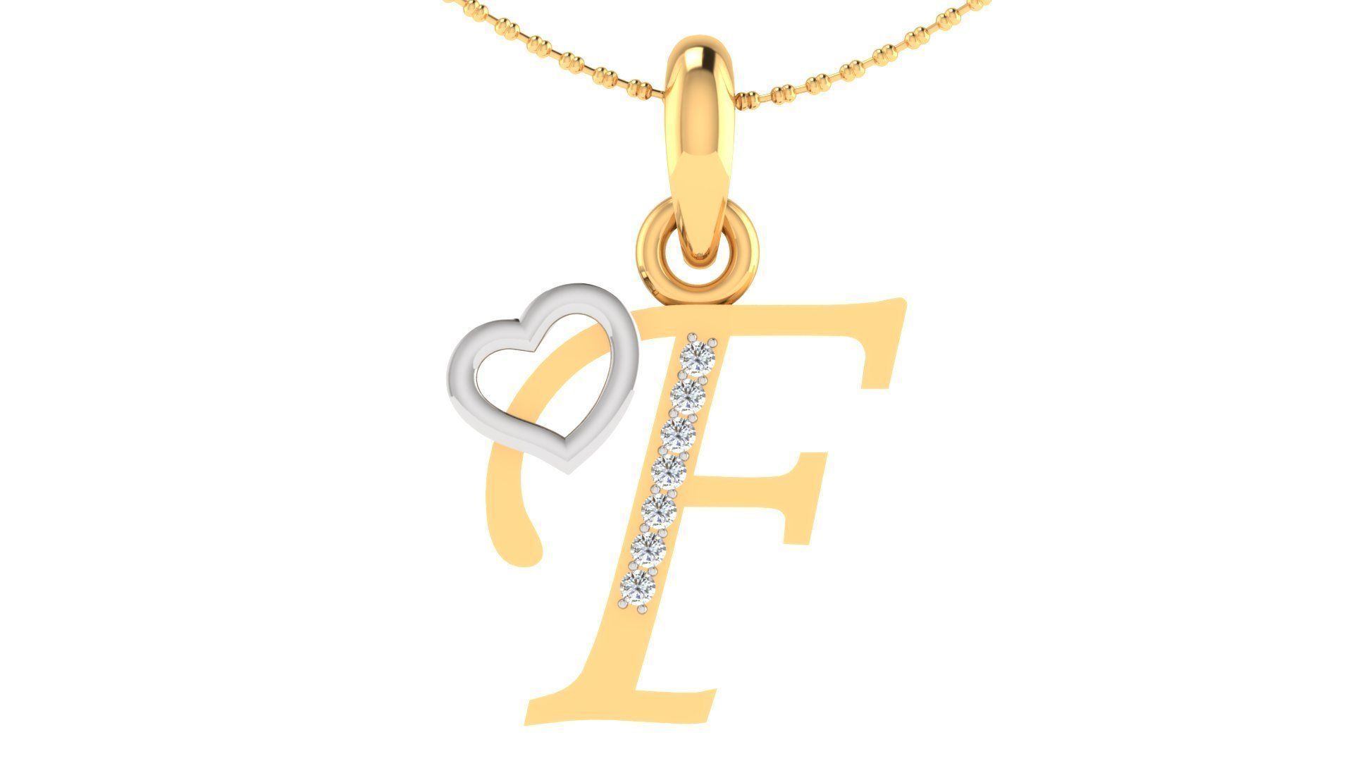 Alphabet with heart 26 3D print model_4