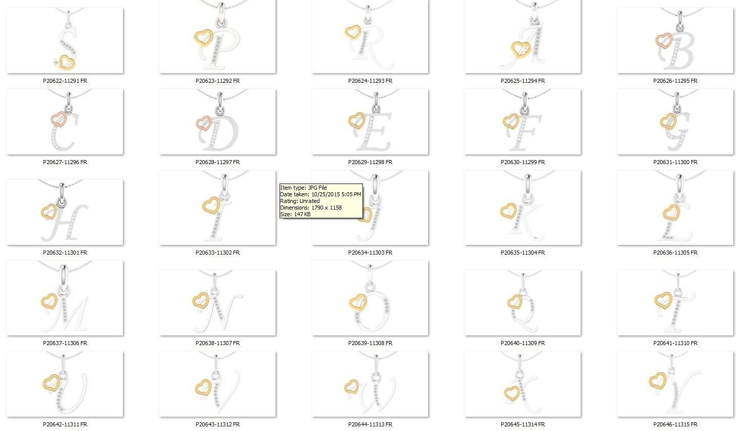 Alphabet with heart 26 3D print model_1