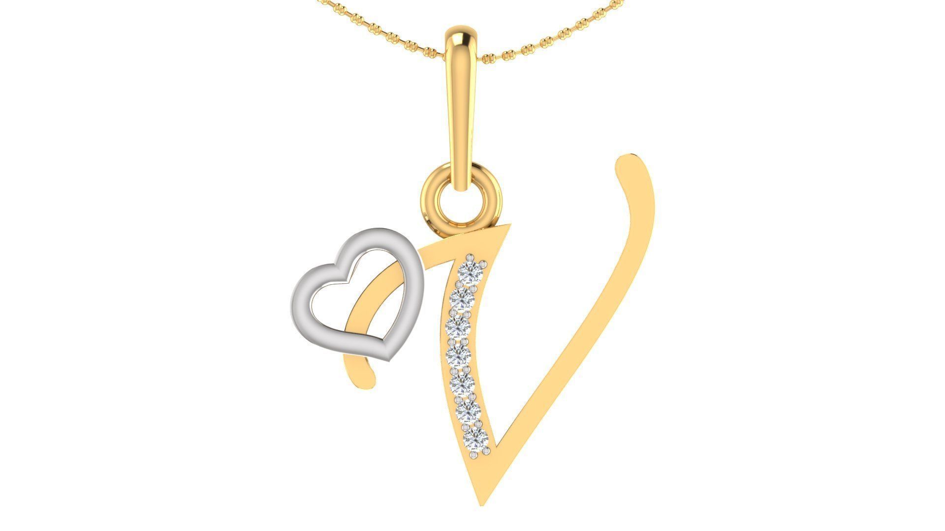 Alphabet with heart 26 3D print model_23