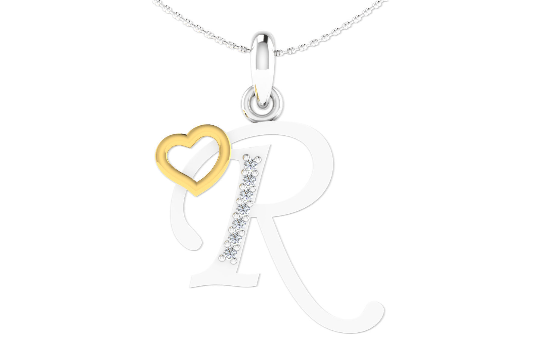 Alphabet with heart 26 3D print model_31