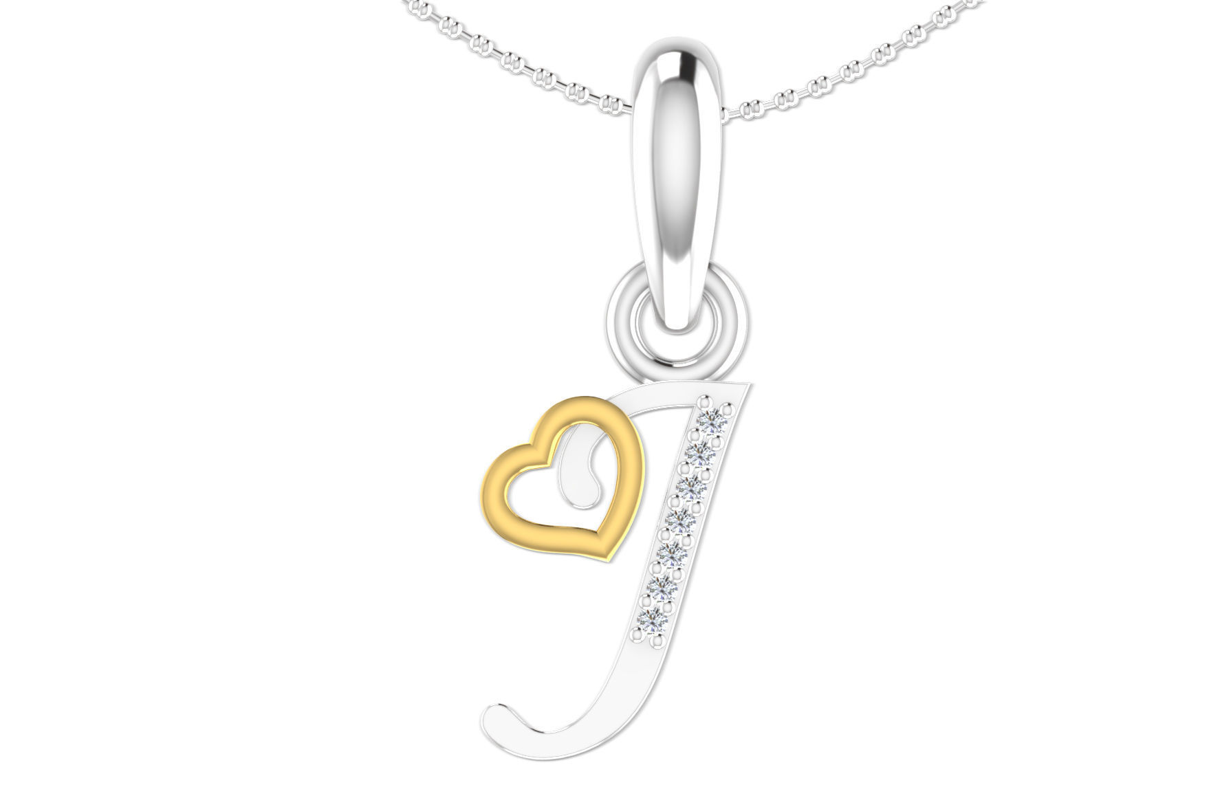 Alphabet with heart 26 3D print model_38