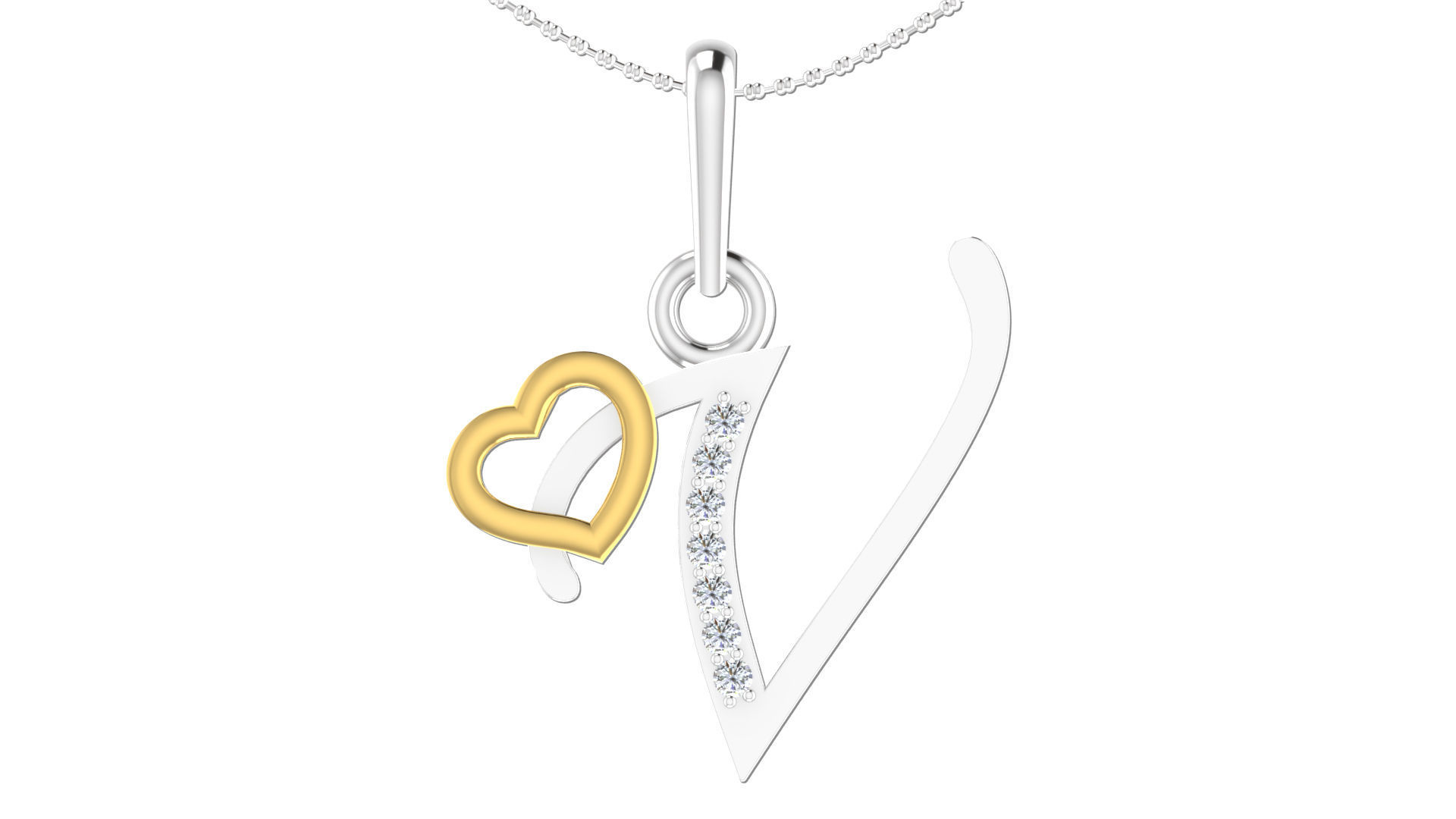 Alphabet with heart 26 3D print model_48