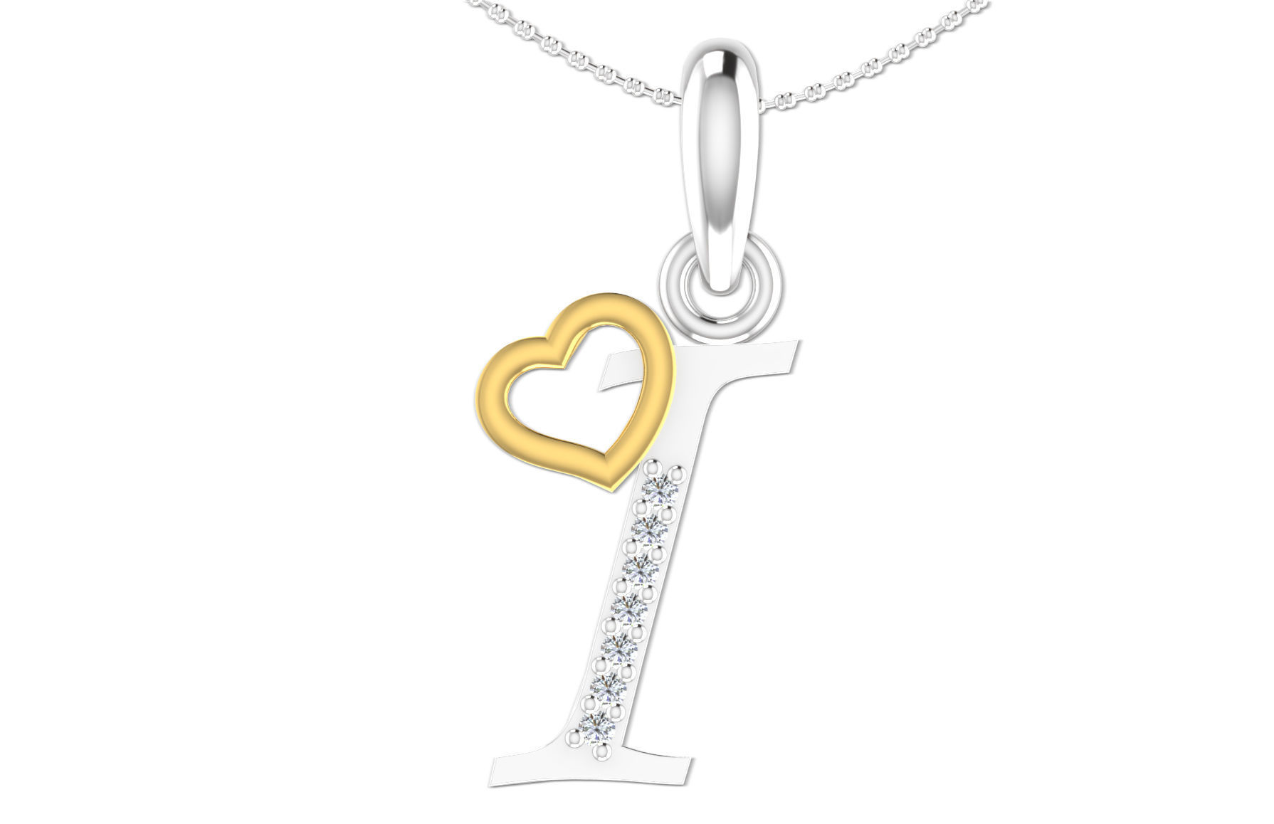 Alphabet with heart 26 3D print model_40