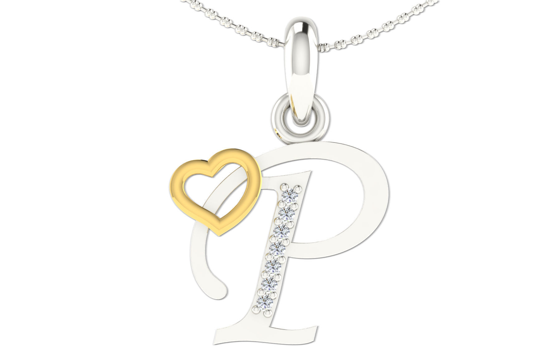 Alphabet with heart 26 3D print model_32