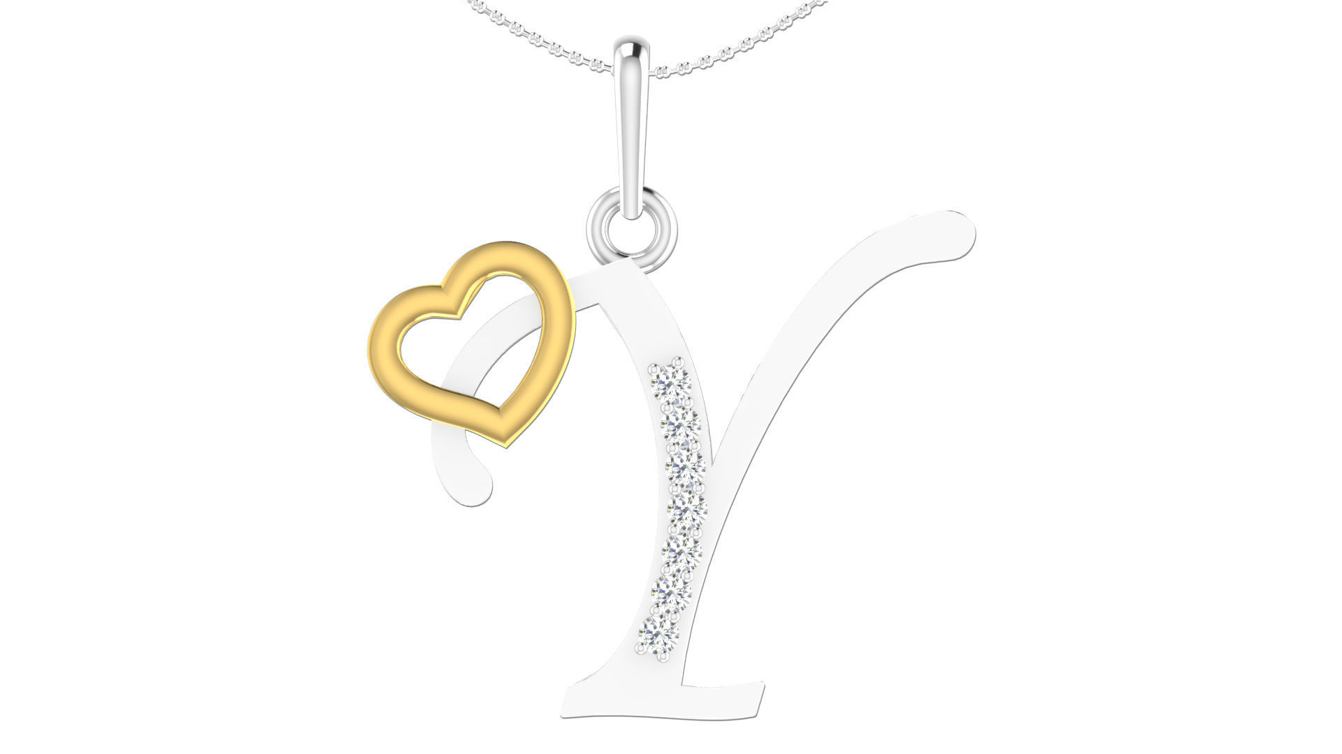 Alphabet with heart 26 3D print model_49