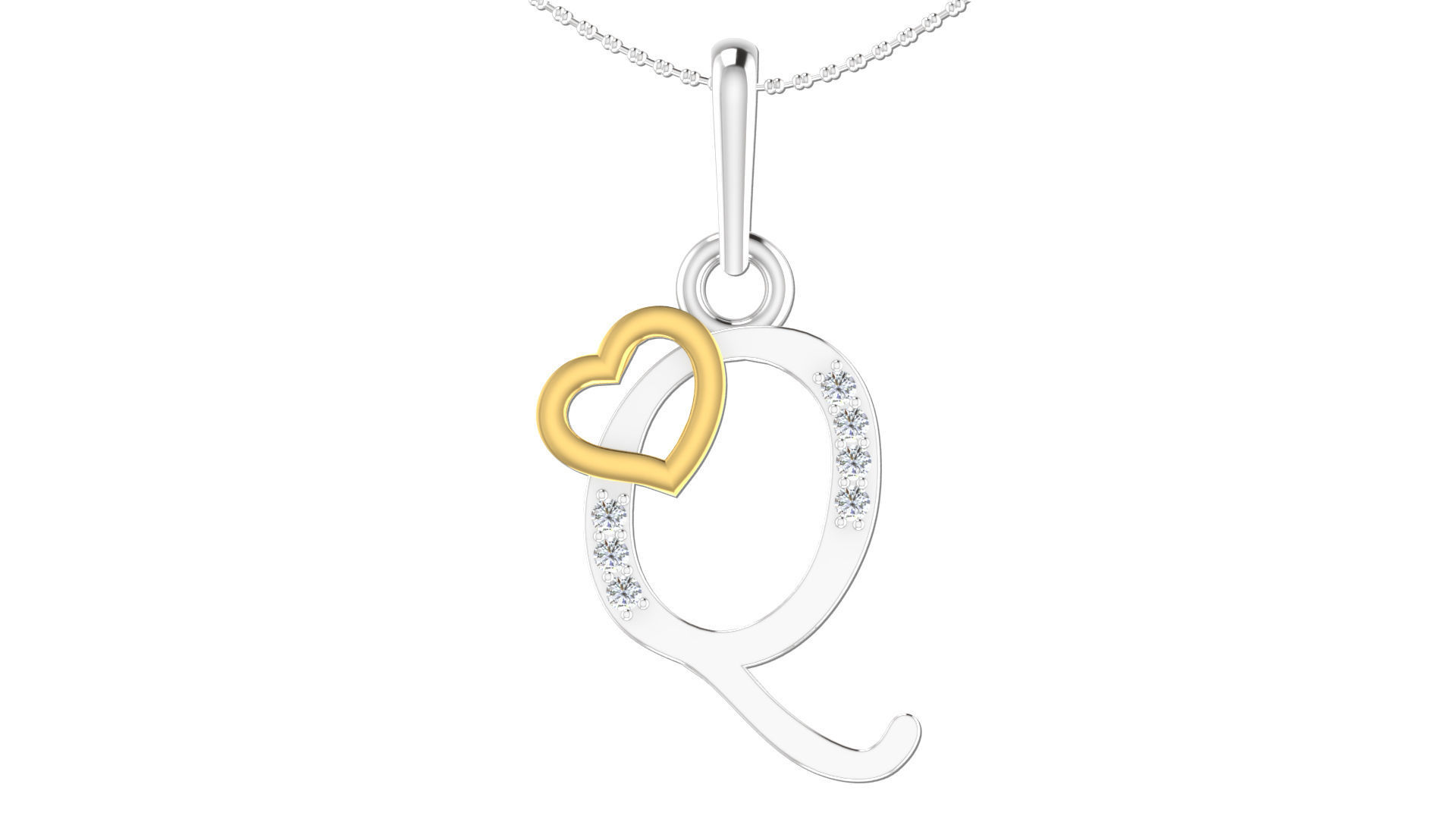 Alphabet with heart 26 3D print model_46