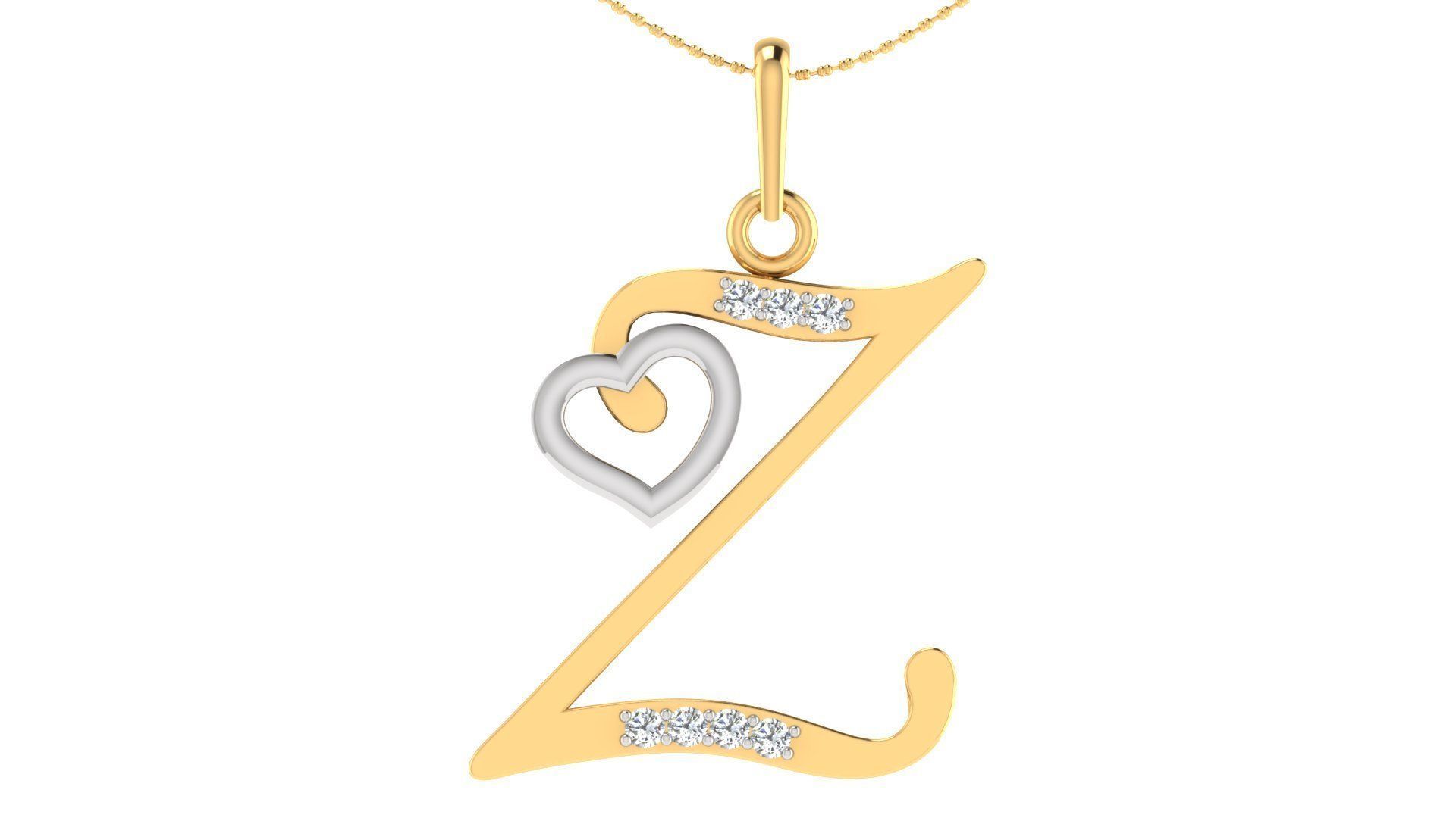 Alphabet with heart 26 3D print model_8