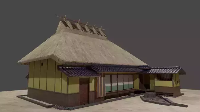 Typical Japanese 18th century private house 3D model