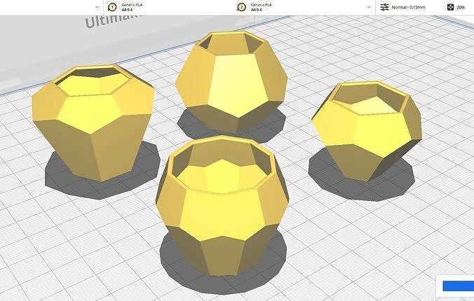 Garden Pots - 4  Models 3D print model