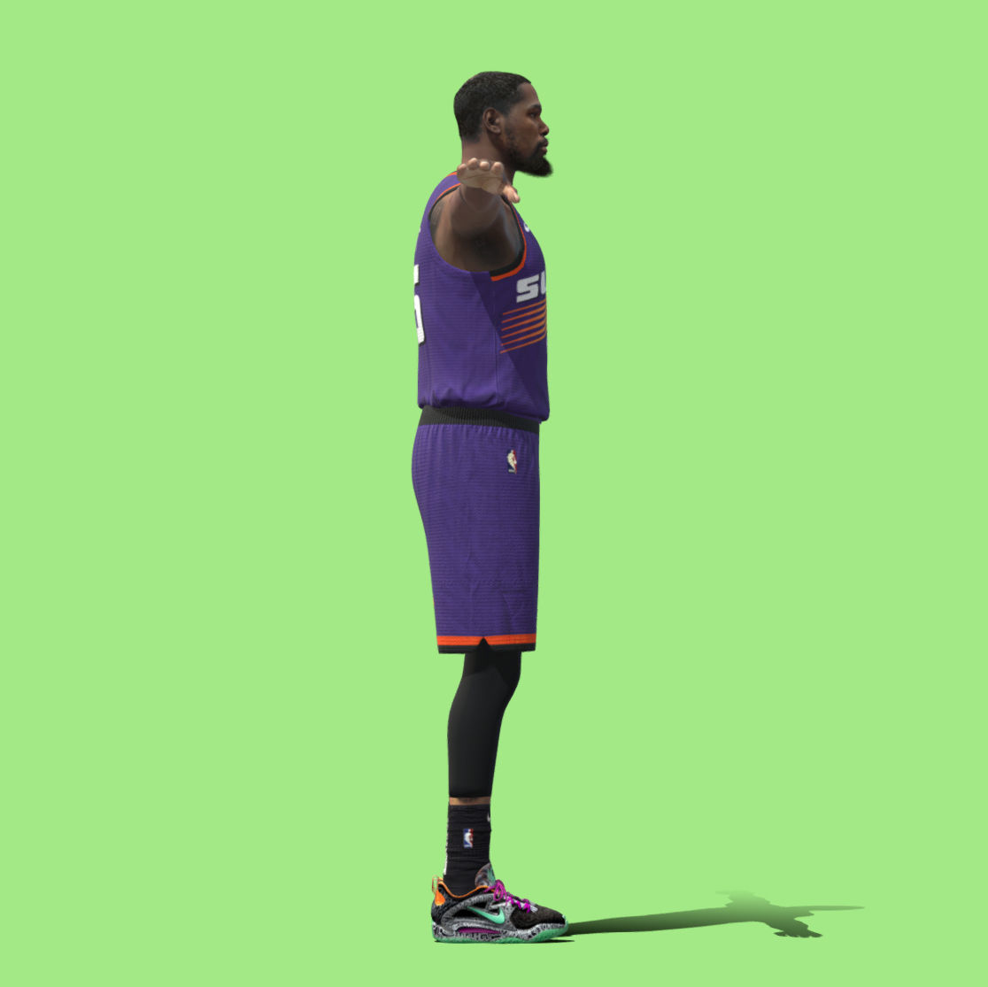 T-Pose Rigged Kevin Durant Phoenix Suns NBA 3D model_4