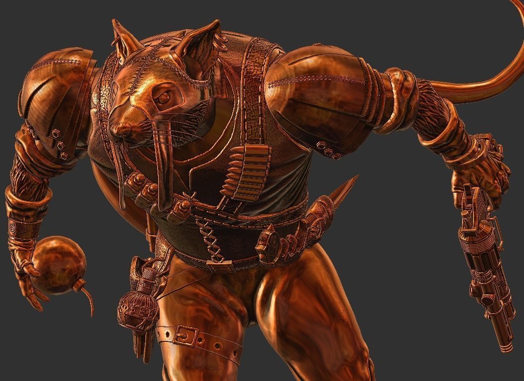 Rat Warrior 3D print model_4