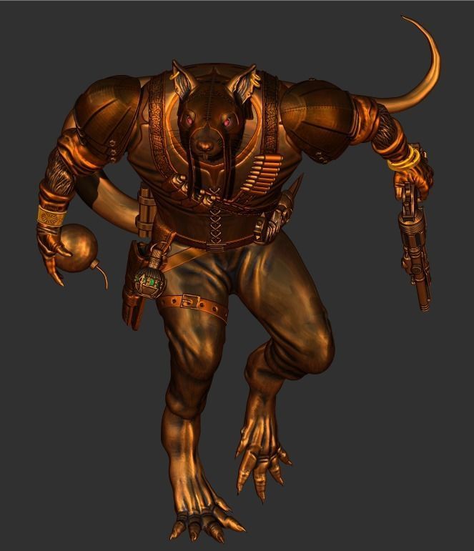 Rat Warrior 3D print model_2