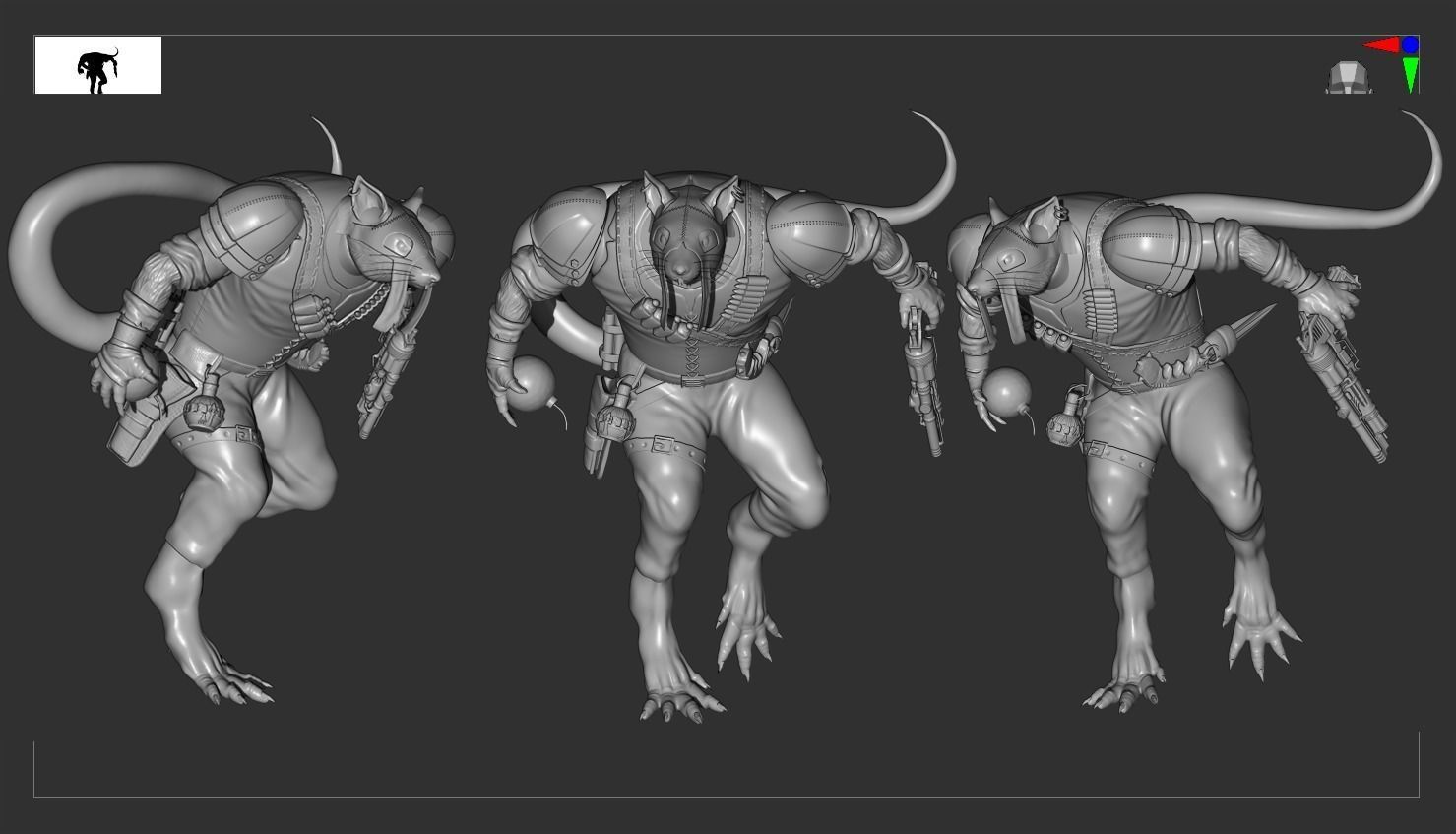 Rat Warrior 3D print model_6