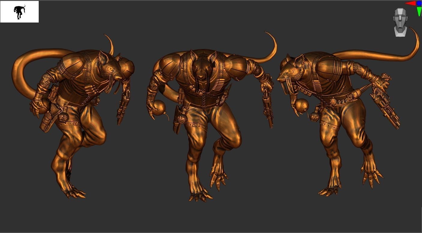 Rat Warrior 3D print model_5