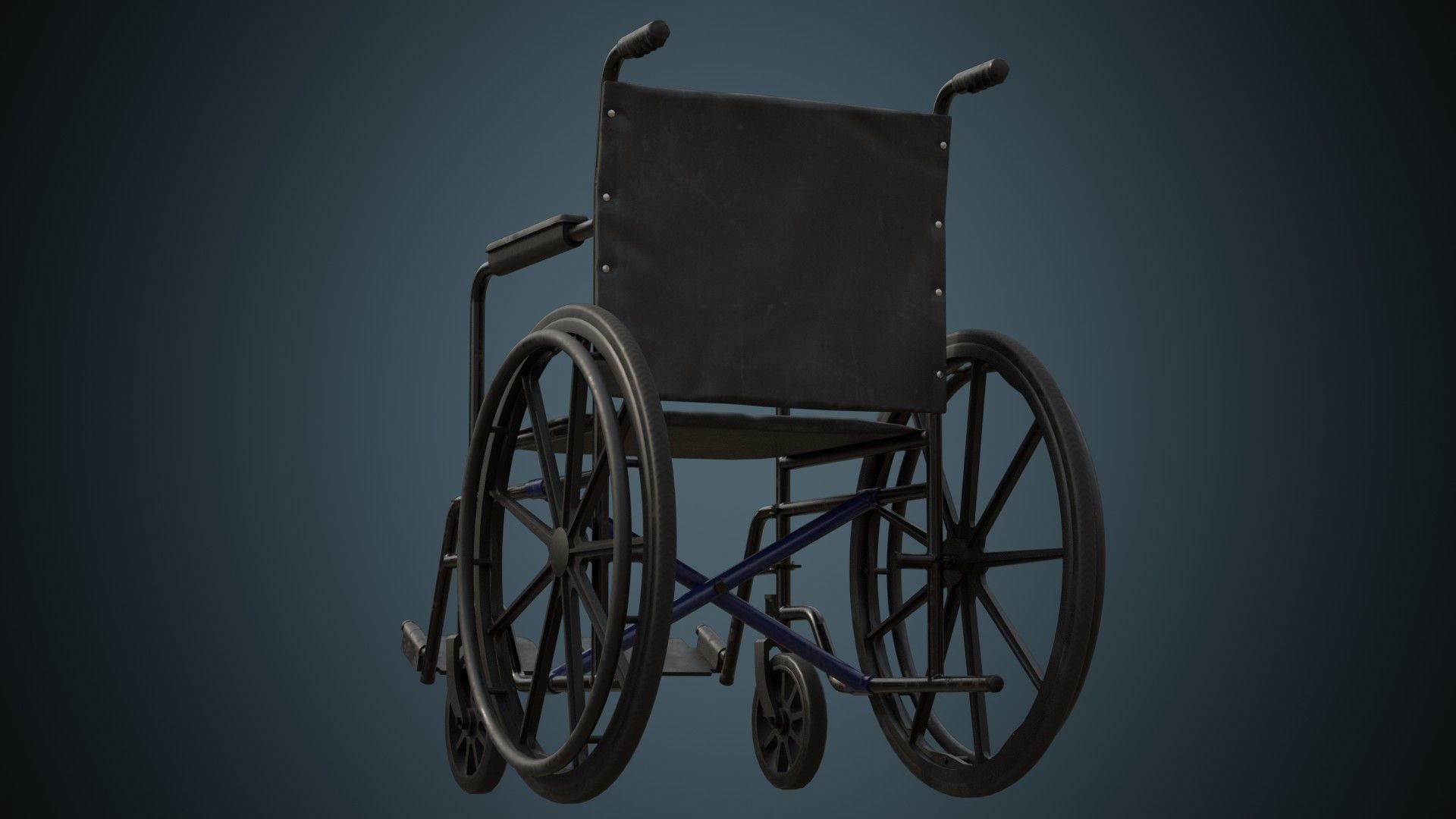 Wheelchair 2B Low-poly 3D model_3