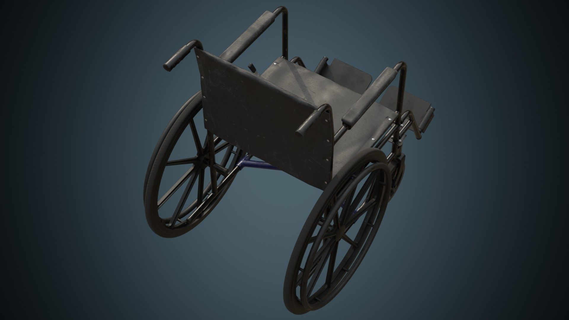 Wheelchair 2B Low-poly 3D model_2