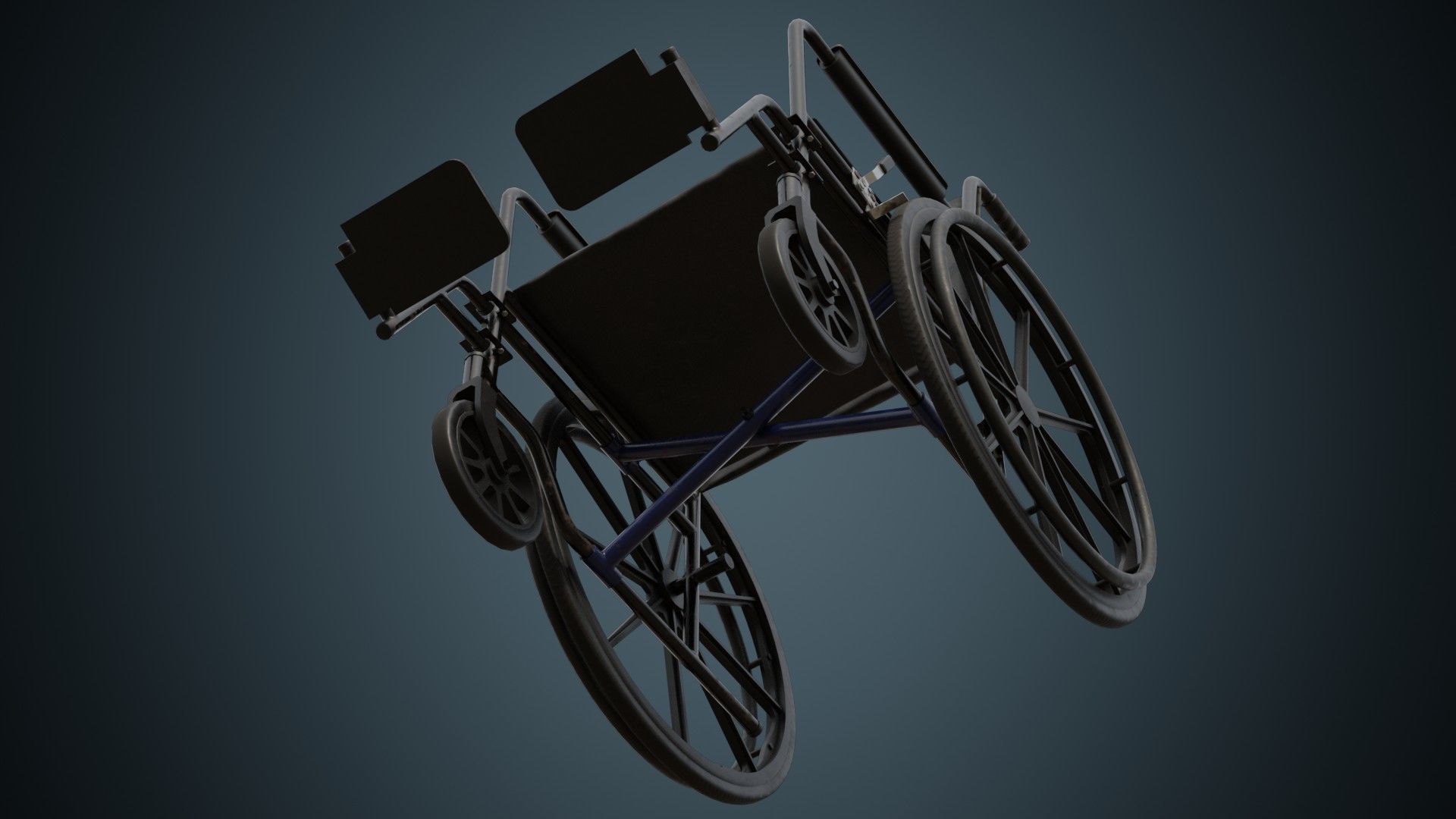 Wheelchair 2B Low-poly 3D model_4