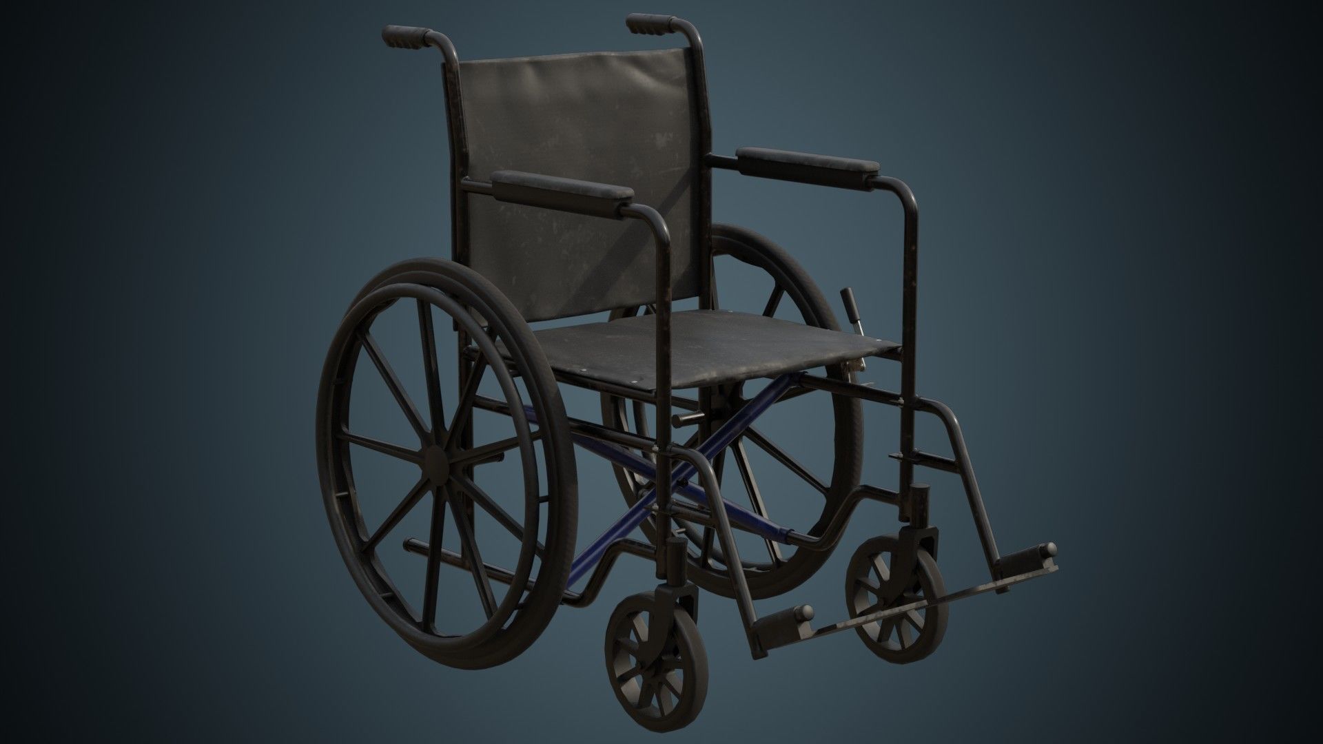 Wheelchair 2B Low-poly 3D model_1