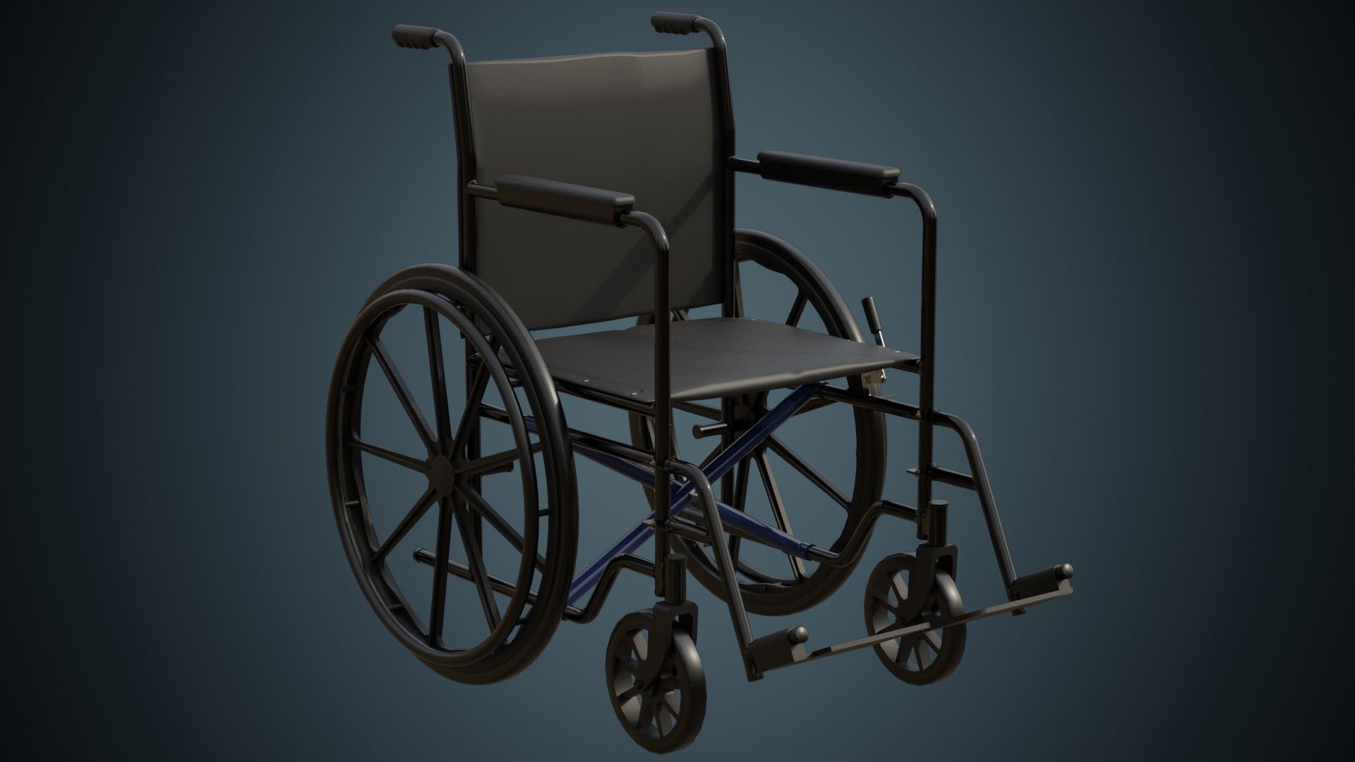Wheelchair 2 Basic Low-poly 3D model_1