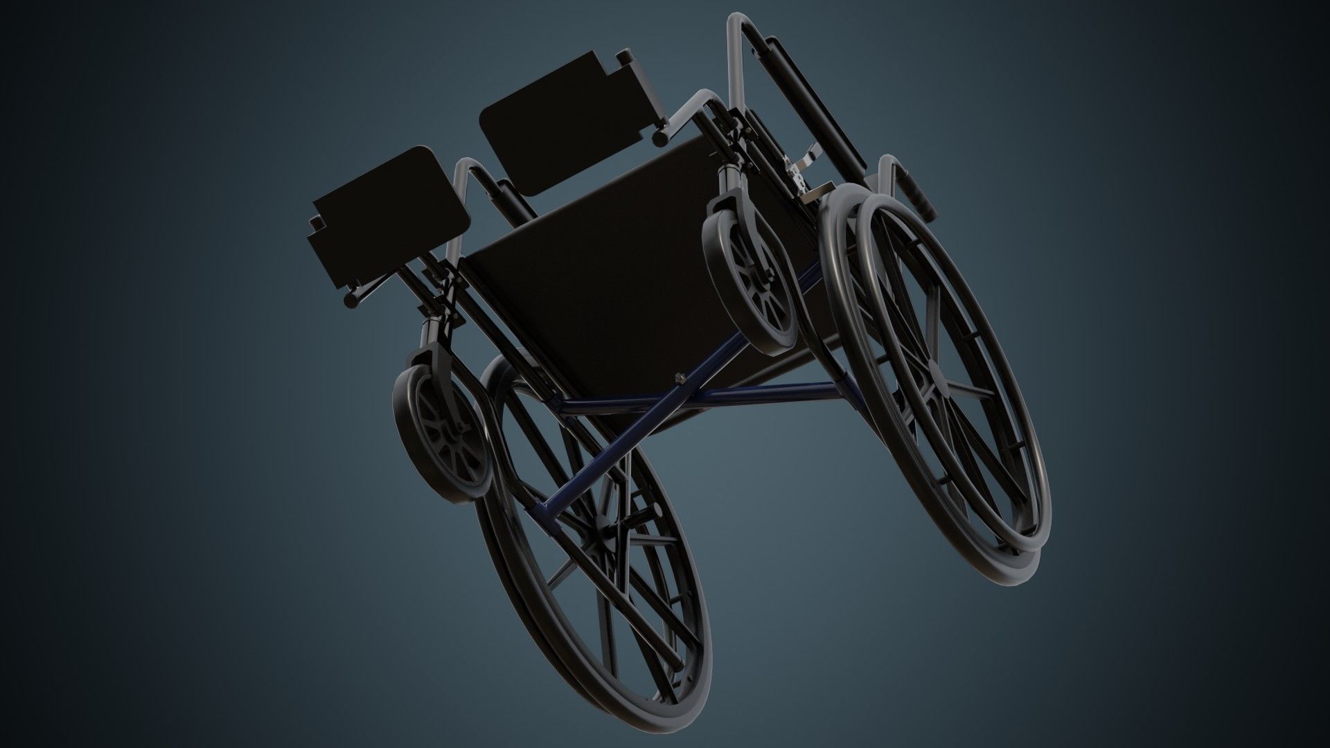 Wheelchair 2 Basic Low-poly 3D model_4