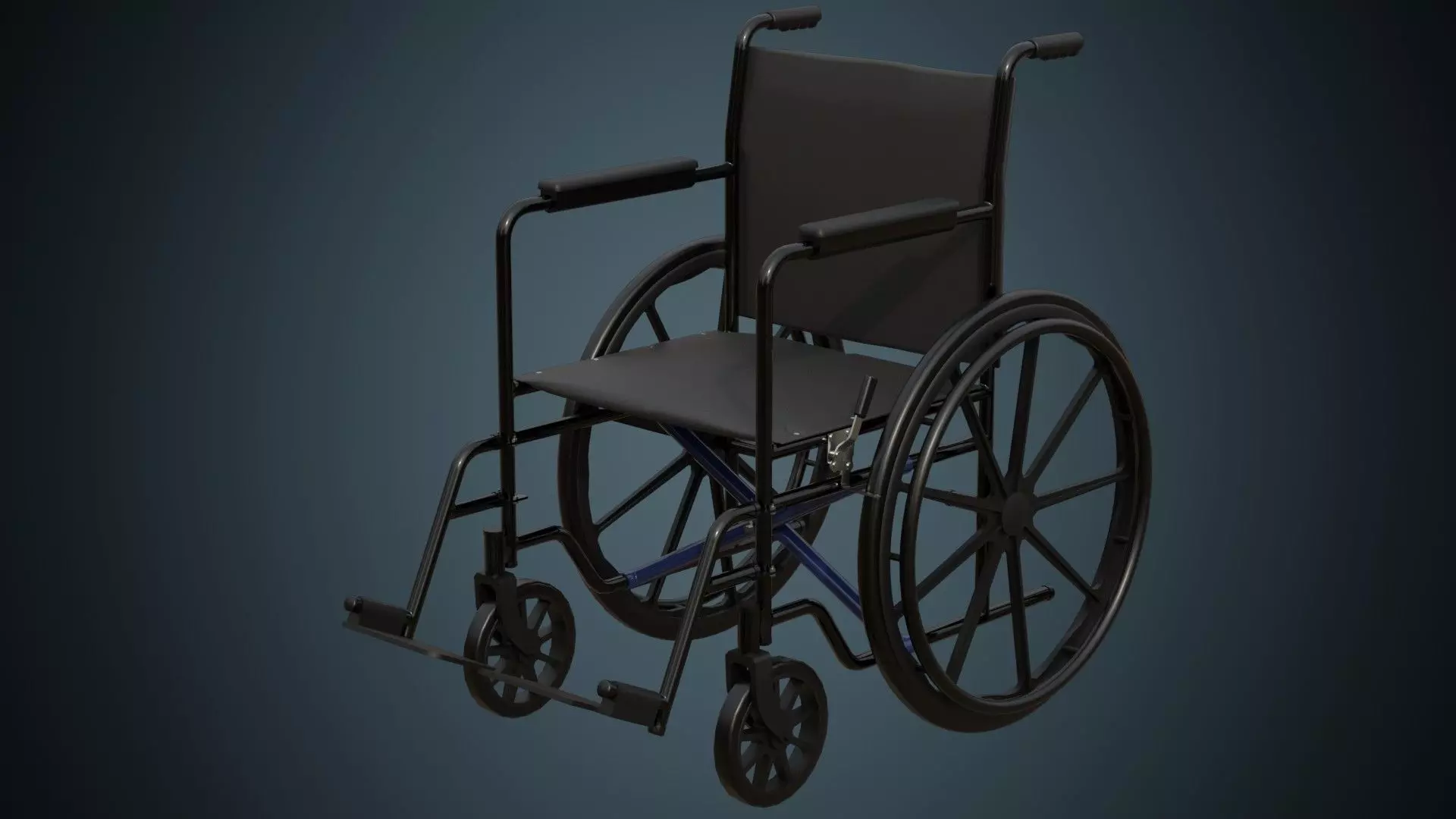 Wheelchair 2 Basic Low-poly 3D model_0