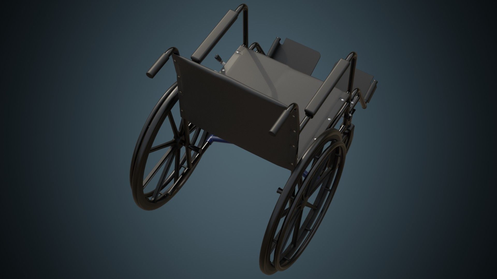 Wheelchair 2 Basic Low-poly 3D model_2