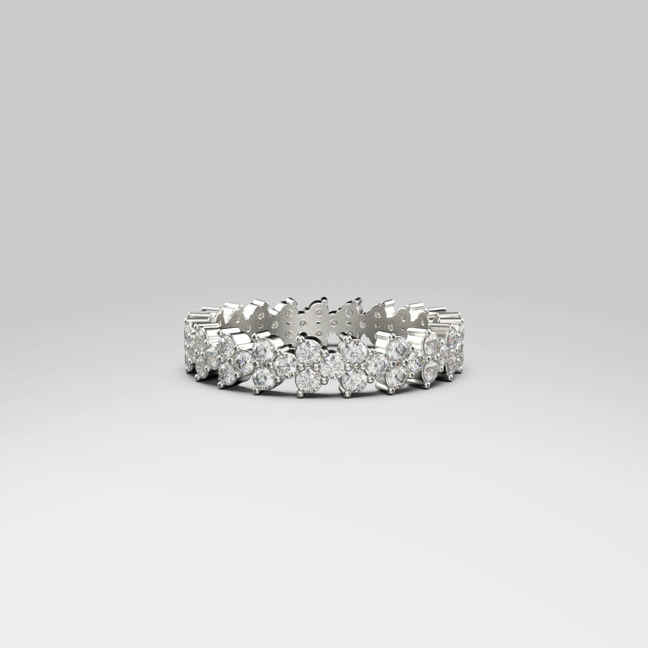 Round shape Eternity Ring in 17 sizes 3D print model_1