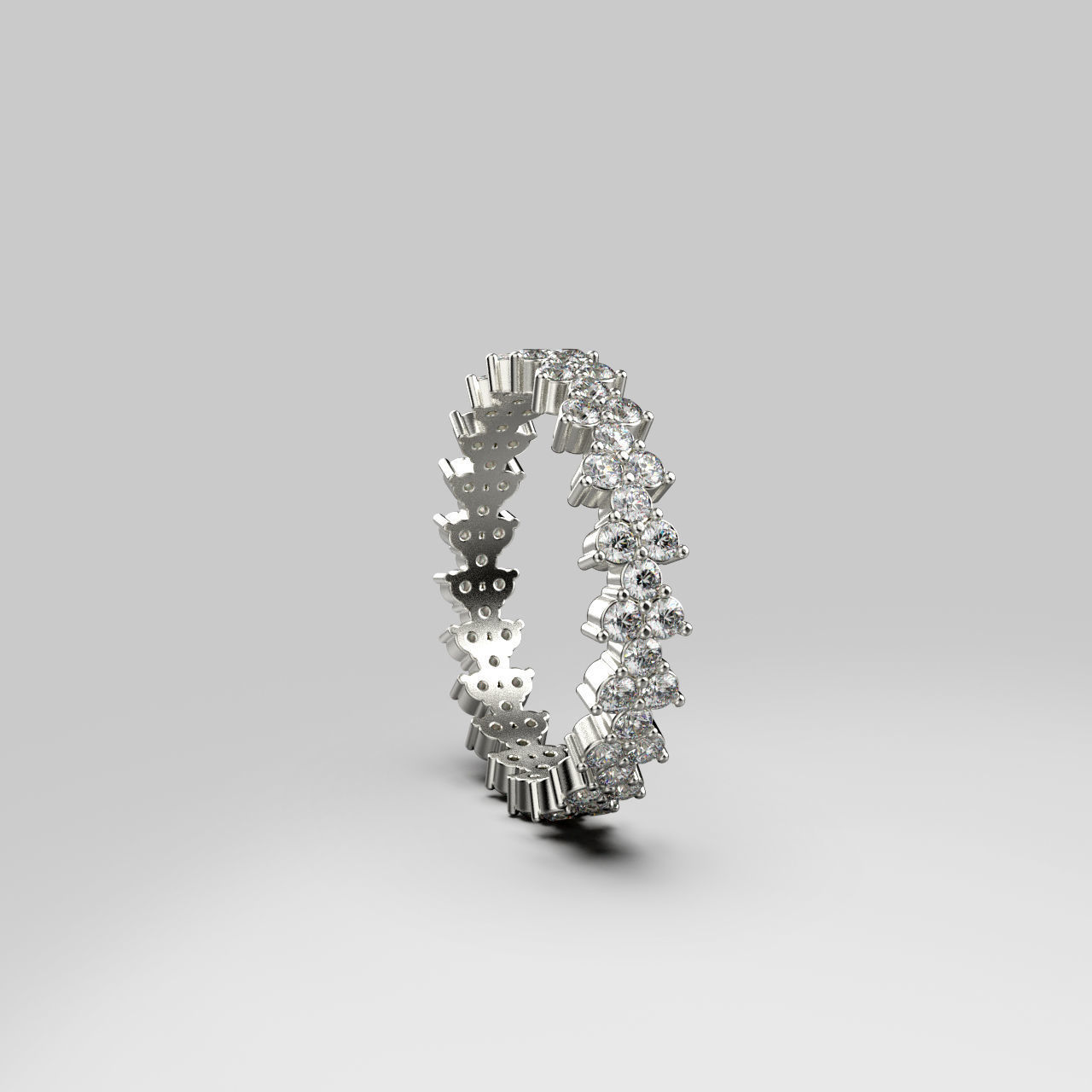 Round shape Eternity Ring in 17 sizes 3D print model_3