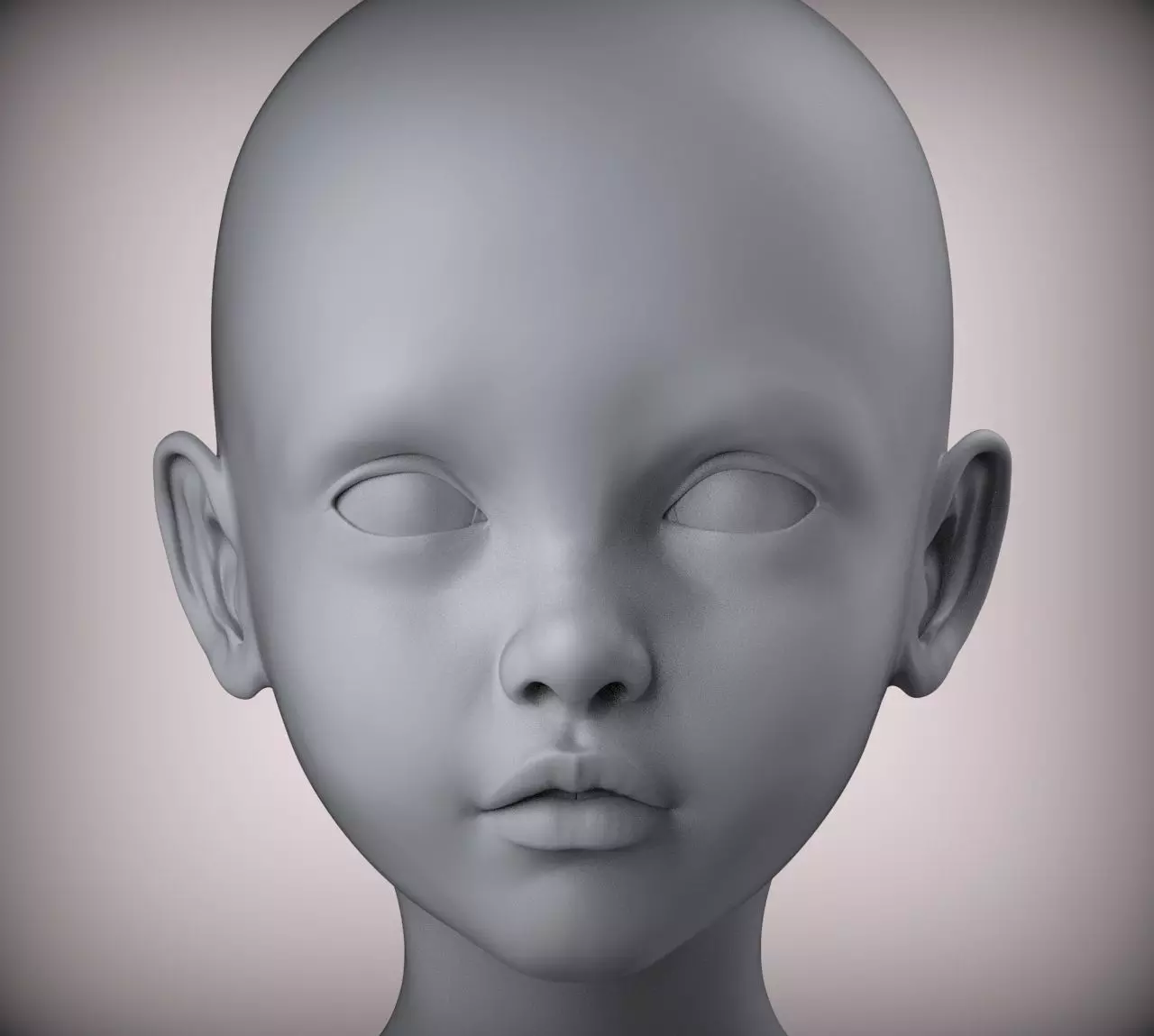 15 Realistic Female Asian American head 3D model Low-poly 3D model