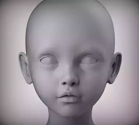 15 Realistic Female Asian American head 3D model