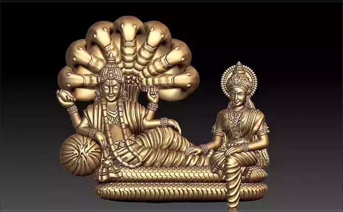 VISHNU LAKSHMI PENDENT 3D print model