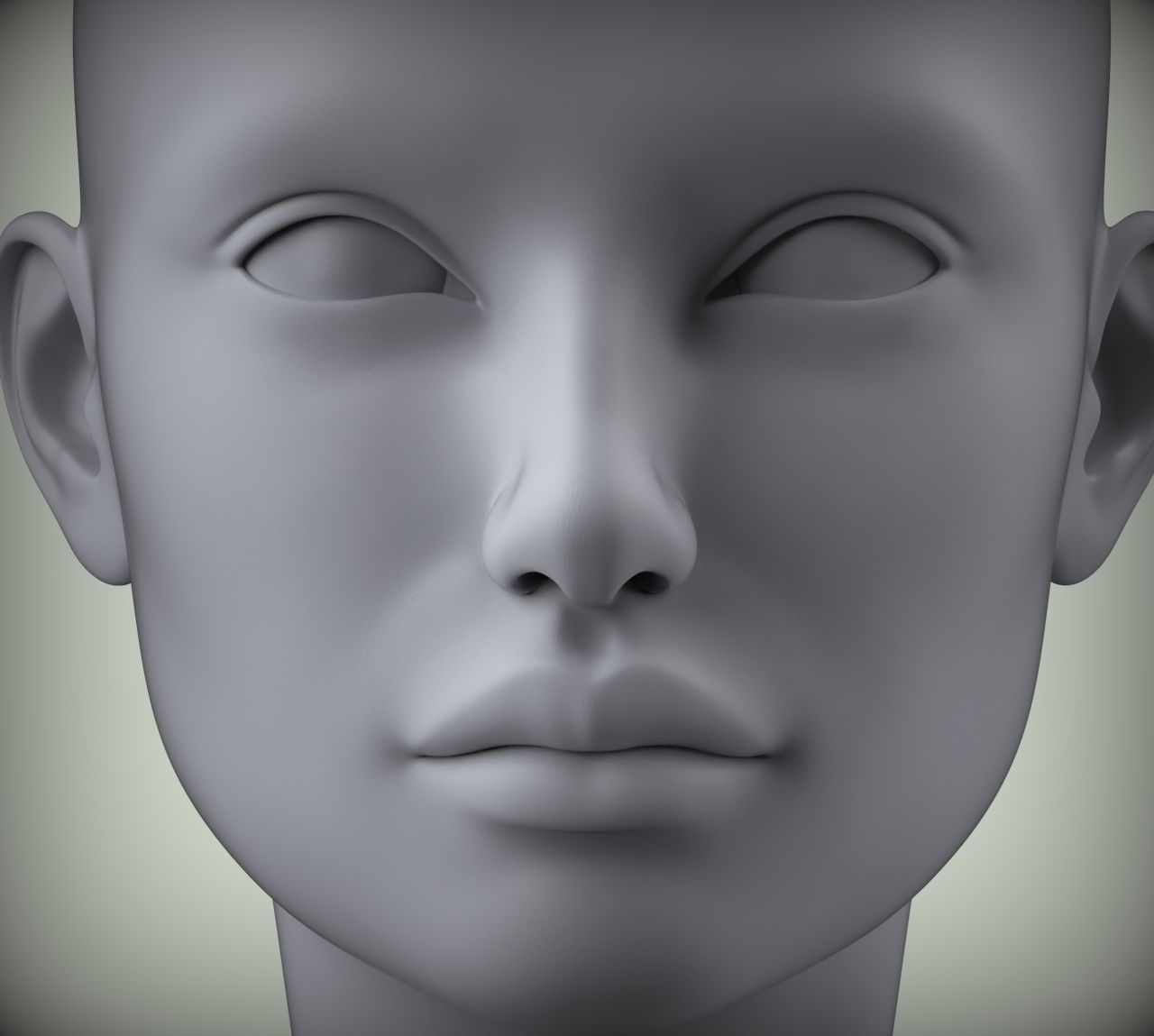 18 3D Head Face Female Character Women teenager portrait doll 3D Low-poly 3D model_5