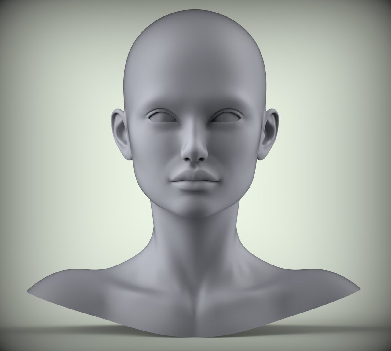 18 3D Head Face Female Character Women teenager portrait doll 3D Low-poly 3D model_1