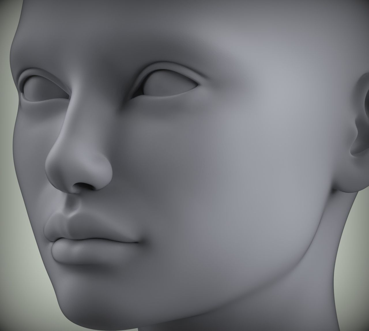 18 3D Head Face Female Character Women teenager portrait doll 3D Low-poly 3D model_6