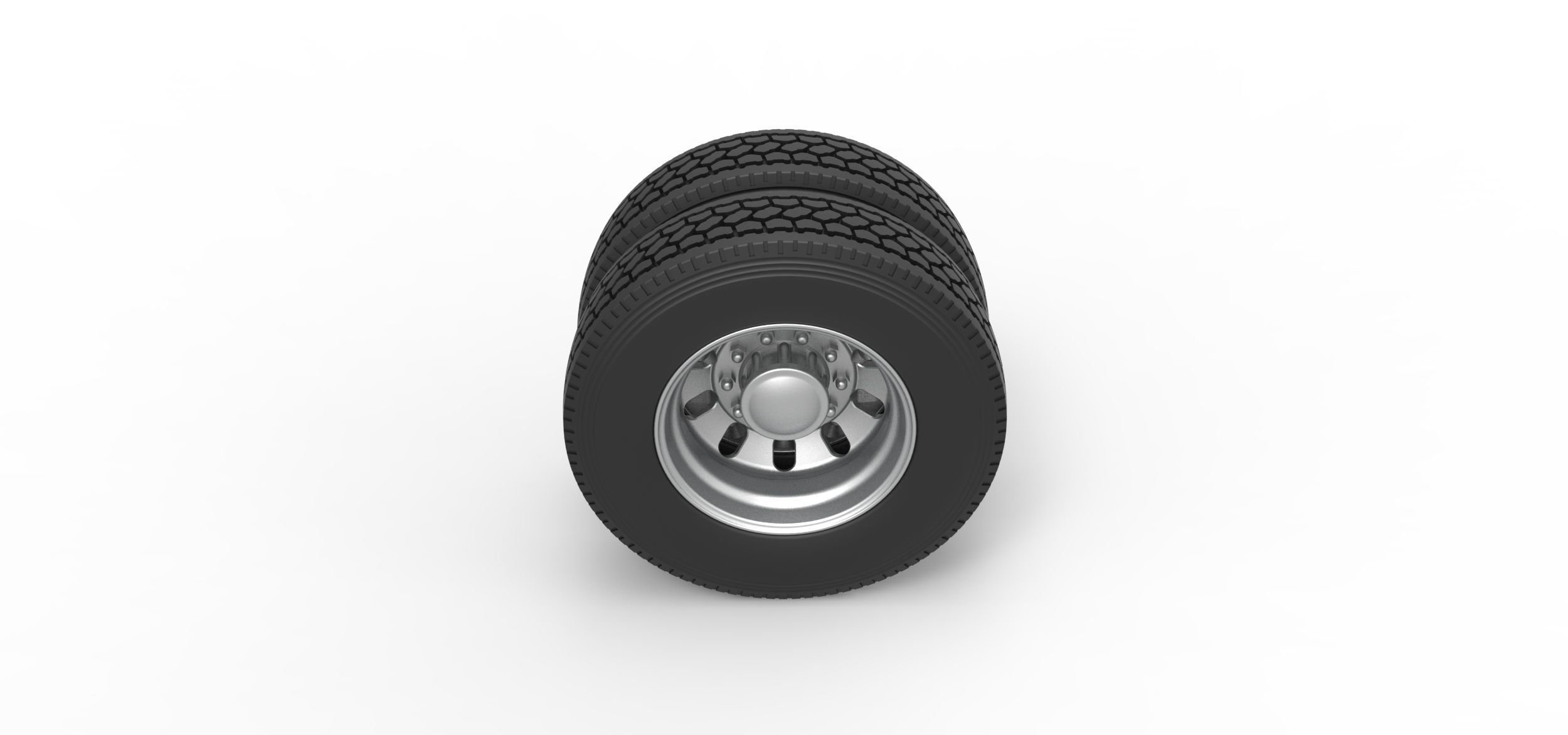 Rear custom wheel of semi truck Version 21 Scale 1 to 25 3D print model_5