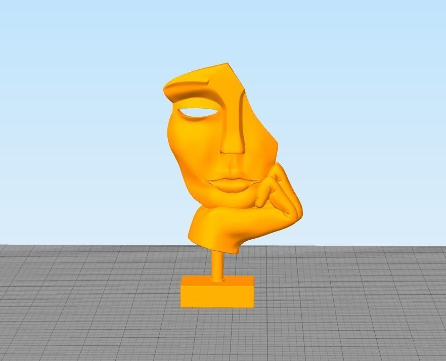 Parametric female face sculpture 3D print model_7