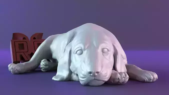 Statue sleeping dog