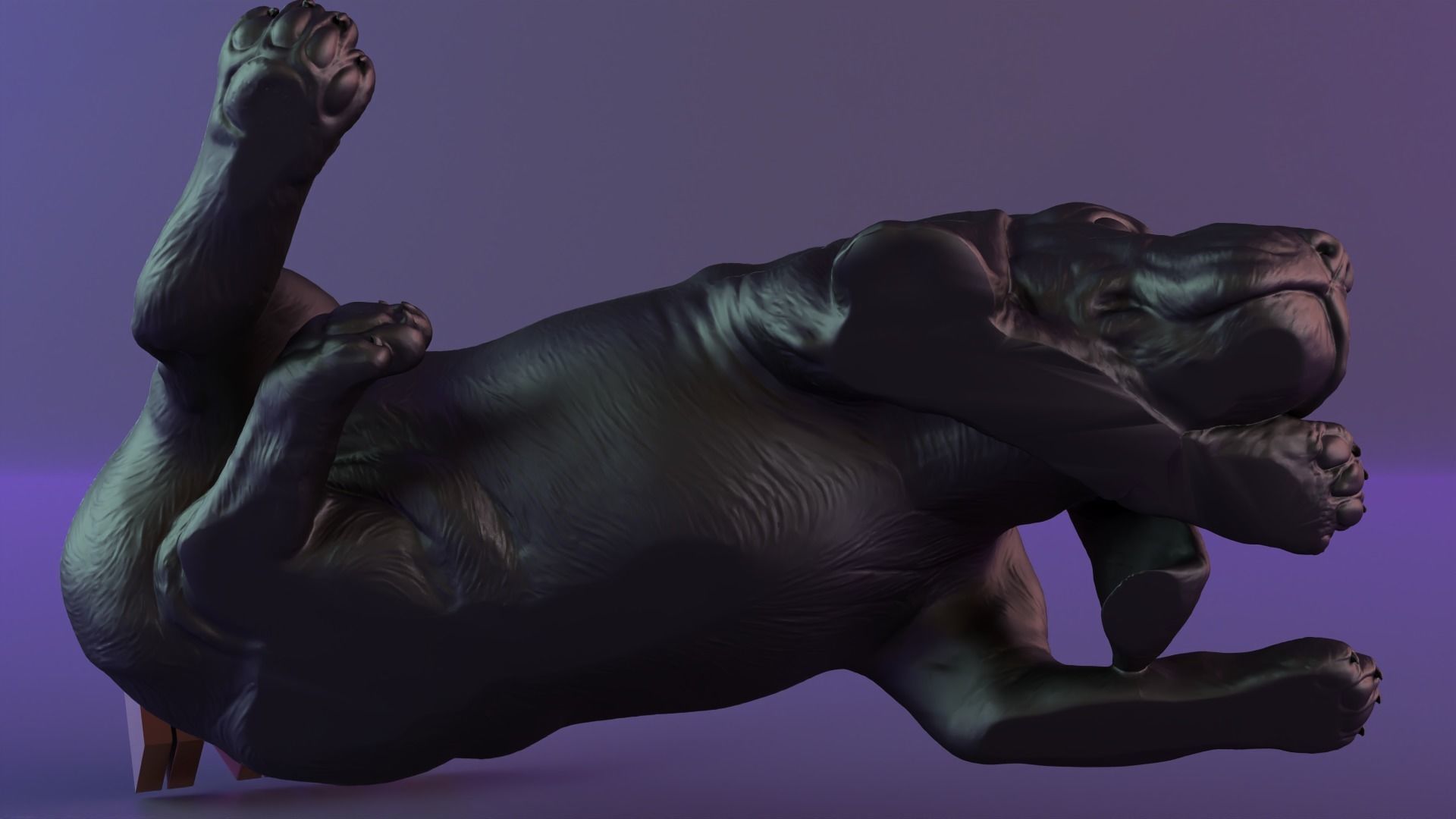 Statue sleeping dog 3D print model_12