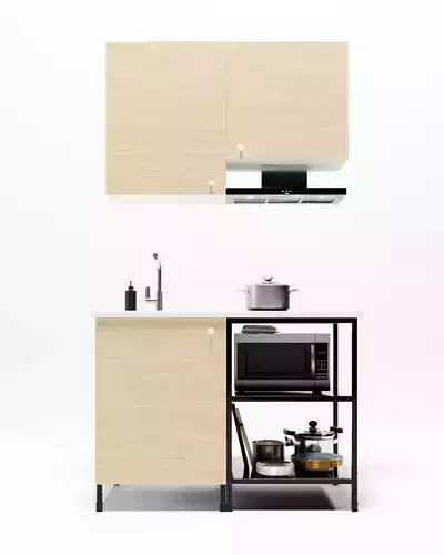 white and wood kitchen