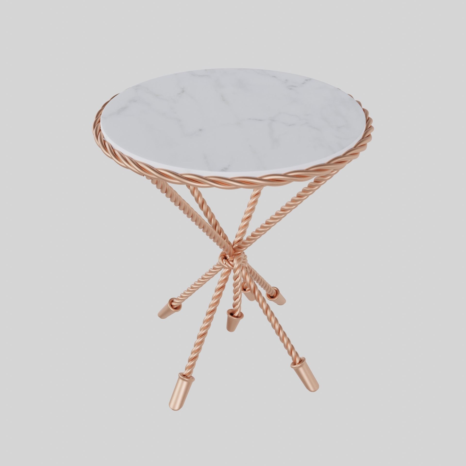 Rose Gold side table 3D model_2