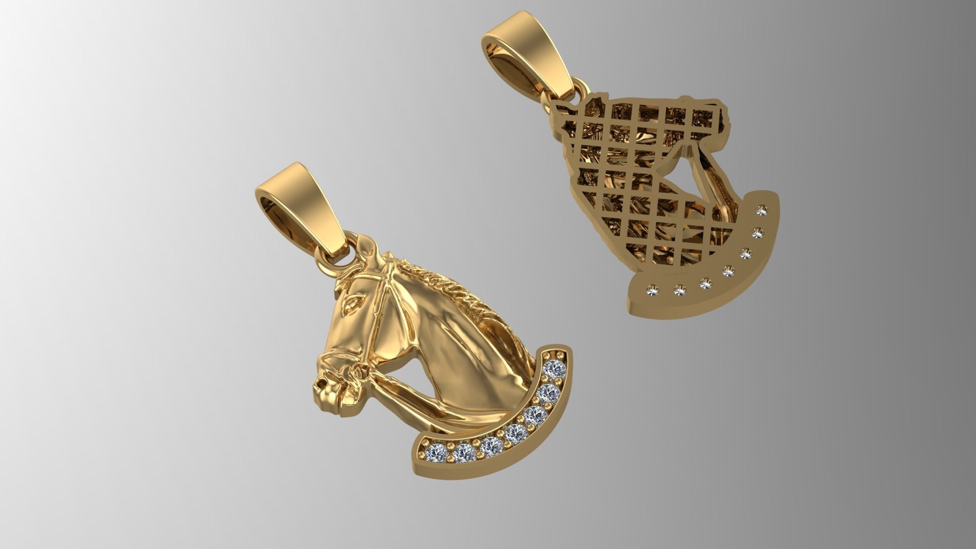 Fusion Horse Pendant 3D print model_1