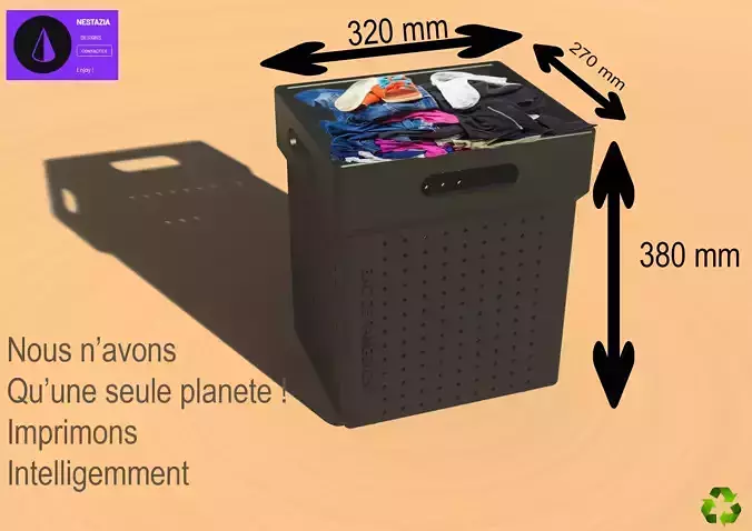 storage bin - bac de rangement 3D model