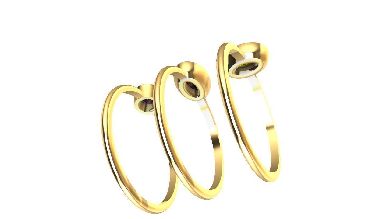 round oval gemstone ring set US size 7 3D print model_6