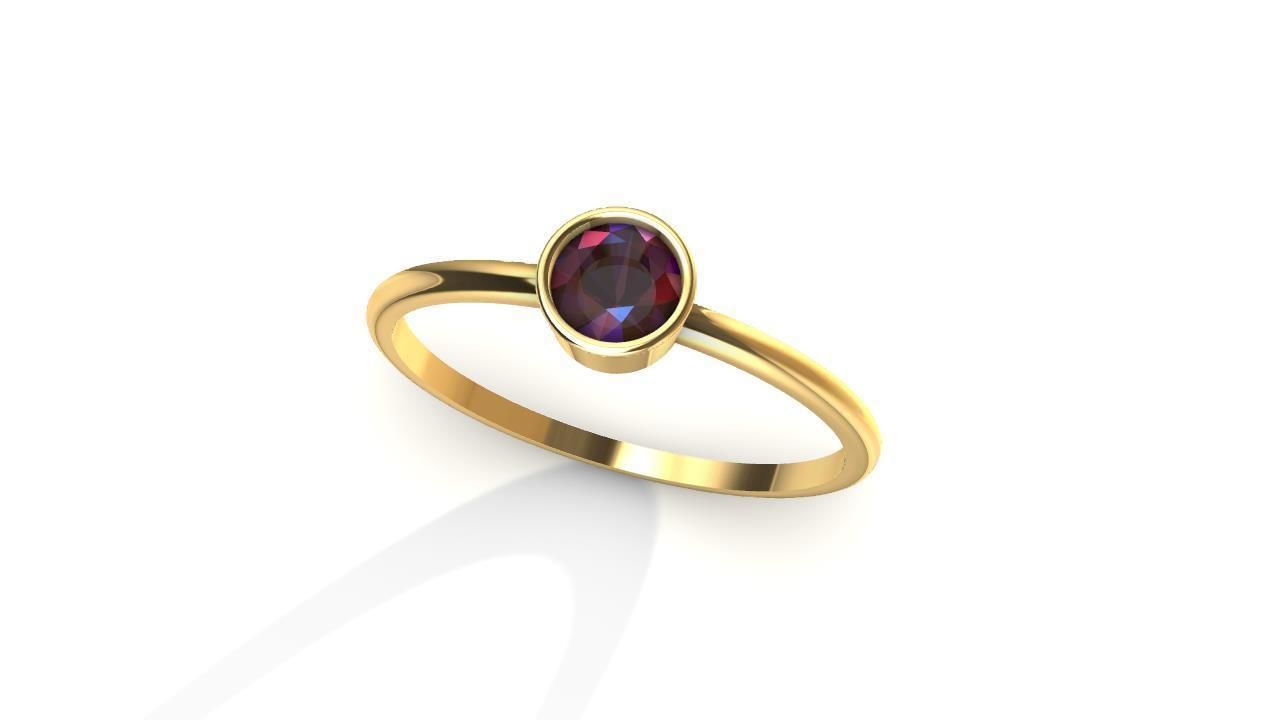 round oval gemstone ring set US size 7 3D print model_4