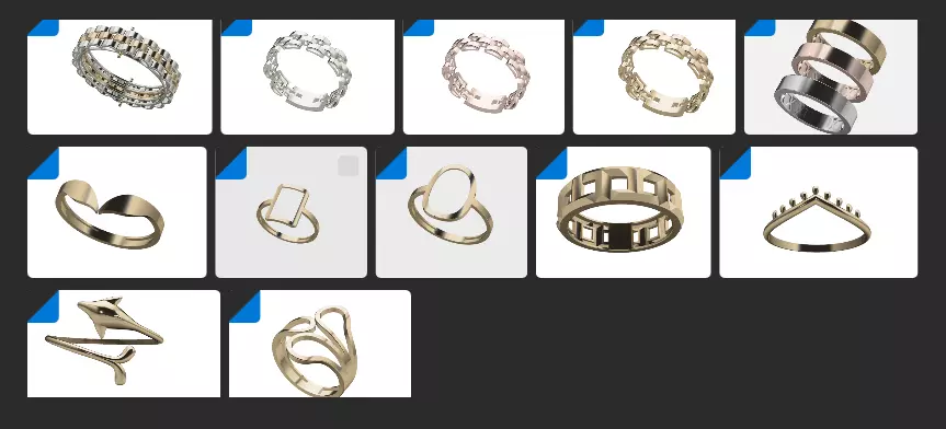 10 Collection of Simple Ring Part 02 3D print model