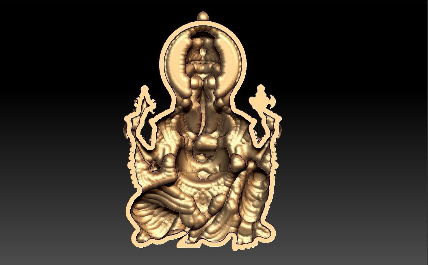 GANESHA PENDENT 3D print model_4