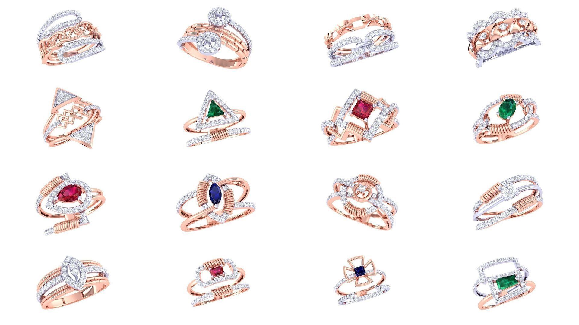 64 High Jewelry Cocktail Ring 3dm stl obj mtl glb gltf 3mf 3D Model Collection_3