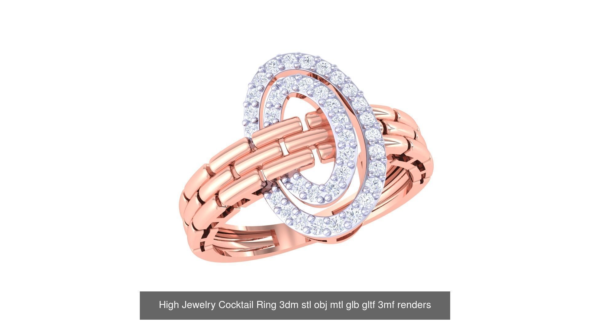 64 High Jewelry Cocktail Ring 3dm stl obj mtl glb gltf 3mf 3D Model Collection_32