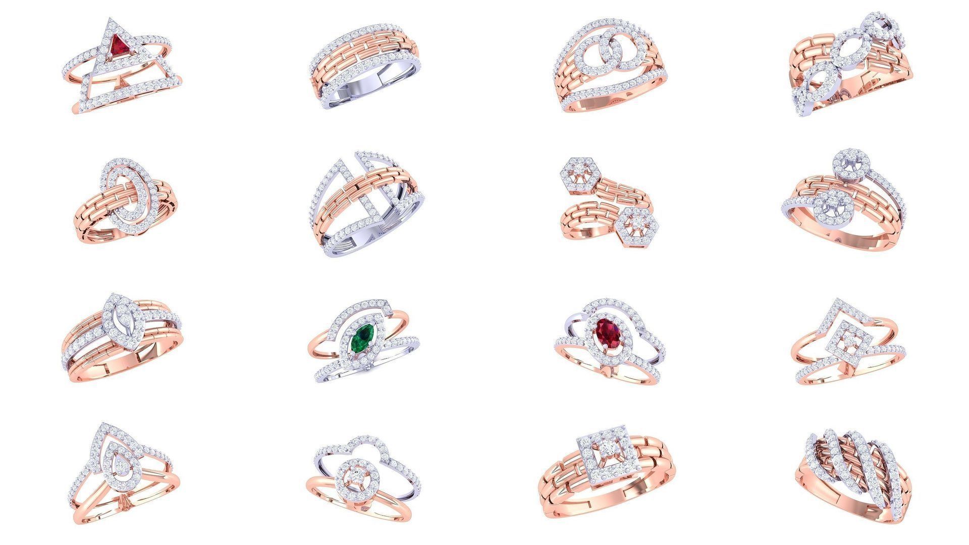 64 High Jewelry Cocktail Ring 3dm stl obj mtl glb gltf 3mf 3D Model Collection_2