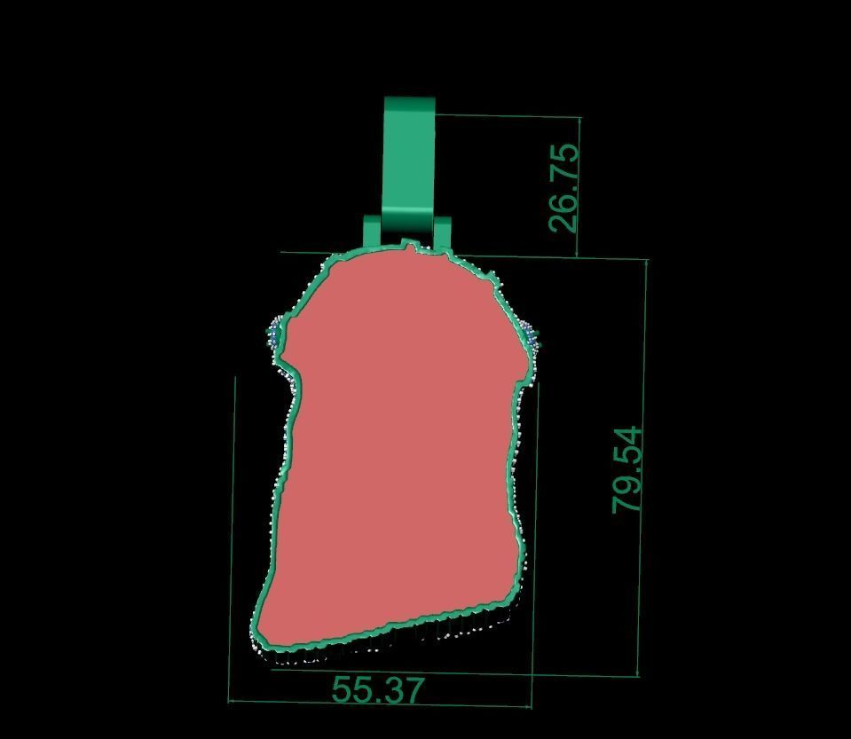 Jesus Pendant 3D print model fully iced out daimond 3D print model_6